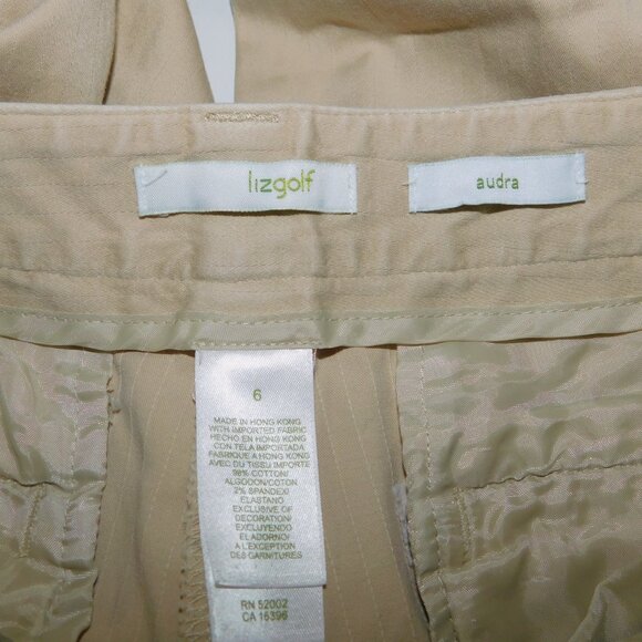 Liz Claiborne Liz Golf LizGolf Womens 6 Tan Crop Chino Audra Golf Pant - Picture 2 of 7